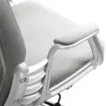 Vinsetto Velvet Office Chair, Button Tufted, Adjustable Swivel, Gray - Image 9