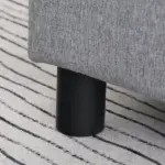 HOMCOM Versatile Accent: 16" Gray Linen Fabric Ottoman Cube Footrest and Pouf - Image 9