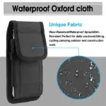 Vertical Nylon Cell Phone Holster with Belt Clip for 5.5-6.5 Inch Phones - Image 8