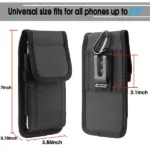 Vertical Nylon Cell Phone Holster with Belt Clip for 5.5-6.5 Inch Phones - Image 10