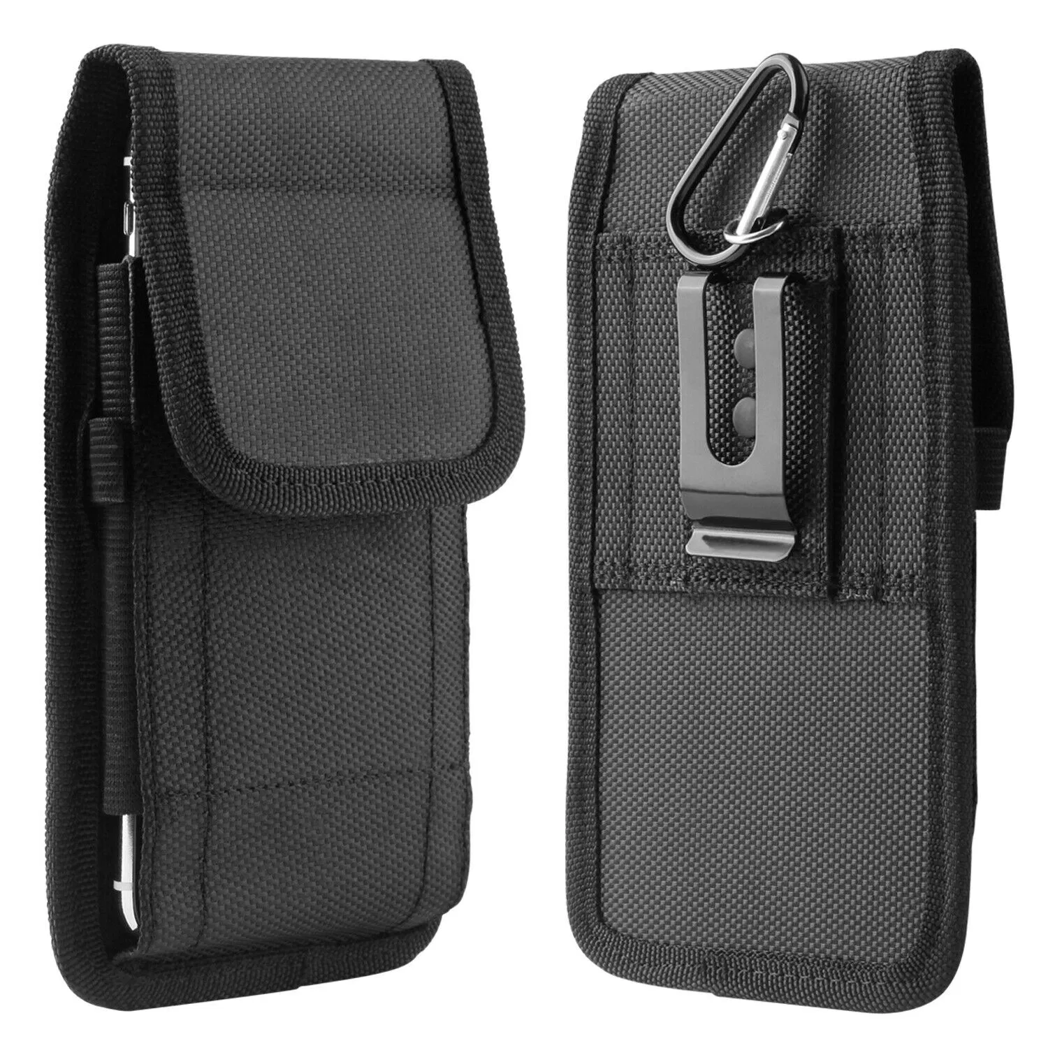 Vertical Nylon Cell Phone Holster with Belt Clip for 5.5-6.5 Inch Phones