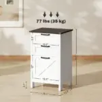 HOMCOM Vertical File Cabinet with 3 Drawers, Rustic Farmhouse Office Storage Cabinet for A4, Letter Size, Distressed White - Image 3
