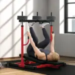 Soozier Vertical Leg Press Machine with Adjustable Leg, Back and Head Positions, Olympic Plate Compatible, Red - Image 2