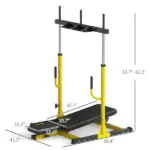 Vertical Leg Press Machine with Adjustable Leg, Back and Head Positions, Olympic Plate Compatible, Yellow - Image 3