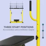 Vertical Leg Press Machine with Adjustable Leg, Back and Head Positions, Olympic Plate Compatible, Yellow - Image 4
