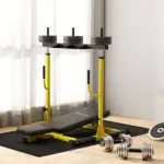 Vertical Leg Press Machine with Adjustable Leg, Back and Head Positions, Olympic Plate Compatible, Yellow - Image 10