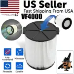 VF4000 Washable Pleated Filter Compatible with RIDGID Wet Dry Vacuums