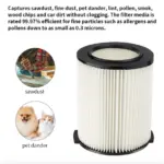 VF4000 Washable Pleated Filter Compatible with RIDGID Wet Dry Vacuums - Image 3
