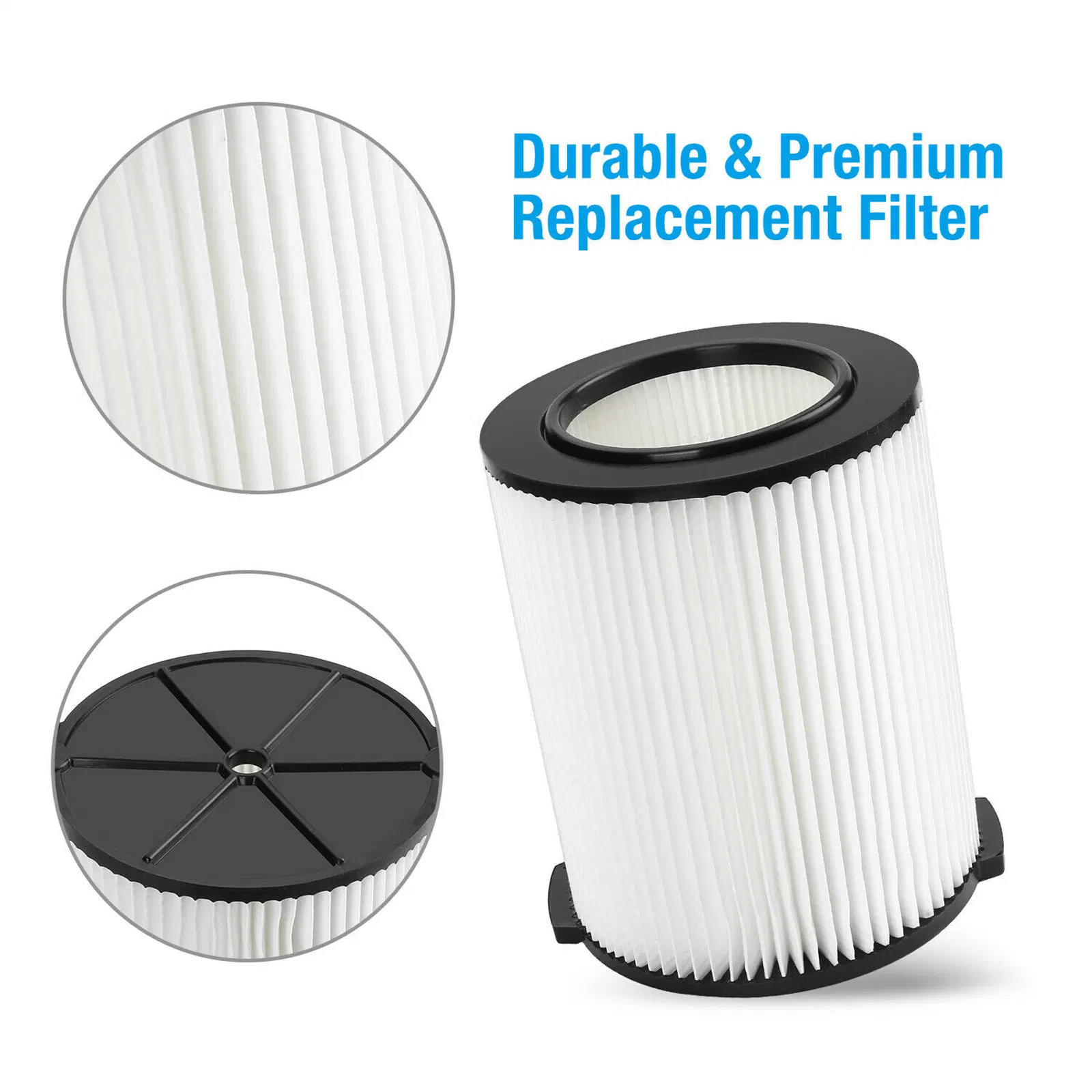 VF4000 Washable Pleated Filter Compatible with RIDGID Wet Dry Vacuums