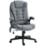 Vinsetto Vibrating Massage Office Chair with Heat, 6 Point, Linen High Back, Reclining, Gray - Image 11