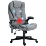 Vinsetto Vibrating Massage Office Chair with Heat, 6 Point, Linen High Back, Reclining, Gray