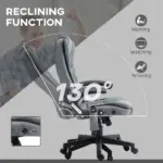 Vinsetto Vibrating Massage Office Chair with Heat, 6 Point, Linen High Back, Reclining, Gray - Image 6