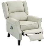 Wingback Recliner Chair with Heat and Vibration Massage, Beige - Image 11