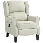 Wingback Recliner Chair with Heat and Vibration Massage, Beige