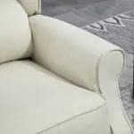 Wingback Recliner Chair with Heat and Vibration Massage, Beige - Image 9