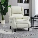 Wingback Recliner Chair with Heat and Vibration Massage, Beige - Image 10