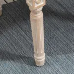 HOMCOM Vintage Ottoman 15.75" Tufted Foot Stool Upholstered Seat Rustic Wood Legs Beige Bedroom Living Room - Image 12