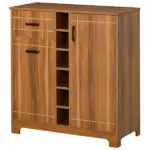 Vintage Wine Cabinet, Brown, with 6-Bottle Holder and Glassware Storage - Image 11