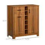 Vintage Wine Cabinet, Brown, with 6-Bottle Holder and Glassware Storage - Image 3