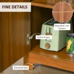 Vintage Wine Cabinet, Brown, with 6-Bottle Holder and Glassware Storage - Image 5