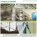 Outsunny Walk-in Greenhouse, 5' x 5' x 6', Hot House with 3-Tier Shelving, Roll-Up Door, for Outdoor and Garden - Image 5
