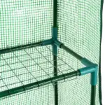 Outsunny Walk-in Greenhouse 56x29x77 inches with 4 Shelves Roll-Up Door Weatherized Cover Green - Image 8