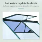 Outsunny Walk In Greenhouse 6 ft X 6 ft X 7 ft Aluminum Polycarbonate Portable Garden Greenhouse With Rooftop Vent and UV-Resistant Walls Dark Green - Image 4