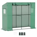 Outsunny Walk-in Portable Greenhouse Small Greenhouse for Outdoors with UV-resistant PE Cover, 6.6 ft x 2.5 ft x 5.6 ft Green - Image 11