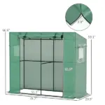 Outsunny Walk-in Portable Greenhouse Small Greenhouse for Outdoors with UV-resistant PE Cover, 6.6 ft x 2.5 ft x 5.6 ft Green - Image 3