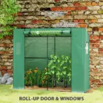 Outsunny Walk-in Portable Greenhouse Small Greenhouse for Outdoors with UV-resistant PE Cover, 6.6 ft x 2.5 ft x 5.6 ft Green - Image 6