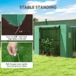 Outsunny Walk-in Portable Greenhouse Small Greenhouse for Outdoors with UV-resistant PE Cover, 6.6 ft x 2.5 ft x 5.6 ft Green - Image 7