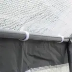 Outsunny Walk-In Tunnel Greenhouse 12x7 White Dark Grey with Roll Up Windows Zippered Mesh Door - Image 9