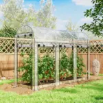 Outsunny Walk-in Tunnel Greenhouse, Hoop House Greenhouse with 8 Roll-Up Doors, 10' x 3' x 6.5', Clear - Image 2
