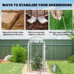 Outsunny Walk-in Tunnel Greenhouse, Hoop House Greenhouse with 8 Roll-Up Doors, 10' x 3' x 6.5', Clear - Image 6