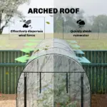 Outsunny Walk-in Tunnel Greenhouse, Hoop House Greenhouse with 8 Roll-Up Doors, 10' x 3' x 6.5', Clear - Image 7
