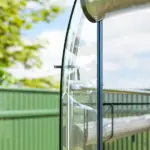 Outsunny Walk-in Tunnel Greenhouse, Hoop House Greenhouse with 8 Roll-Up Doors, 10' x 3' x 6.5', Clear - Image 9