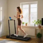 Soozier Foldable Walking Pad Treadmill 0.6-6.2 MPH with Incline LED Display and Remote Control - Image 10