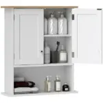 HOMCOM Wall Mounted Bathroom Cabinet, Modern Bathroom Wall Cabinet with 2 Doors and Adjustable Shelf, White - Image 12