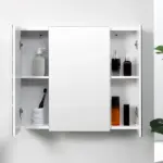 Kleankin Wall Mounted Mirror Cabinet, Bathroom Medicine Cabinet with Mirror, 3 Doors and Adjustable Shelves, White - Image 10
