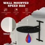 Wall Mounted Speed Bag Platform, Height Adjustable Punching Bag Training Kit - Image 5
