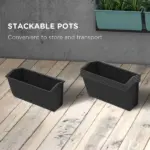 Outsunny Wall Planter with 6 Pots, 3-Tier Design, Black, for Flowers and Vegetables, Enhances Garden Space - Image 7