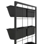Outsunny Wall Planter with 6 Pots, 3-Tier Design, Black, for Flowers and Vegetables, Enhances Garden Space - Image 9