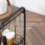 Walnut 3-Tier Mobile Kitchen Trolley, Versatile Storage with Basket Drawers - Image 7