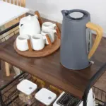 Walnut 3-Tier Mobile Kitchen Trolley, Versatile Storage with Basket Drawers - Image 8