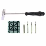 Watch Band Link Remover Repair Tool Kit with Hammer Punch Pins and Holder - Image 2