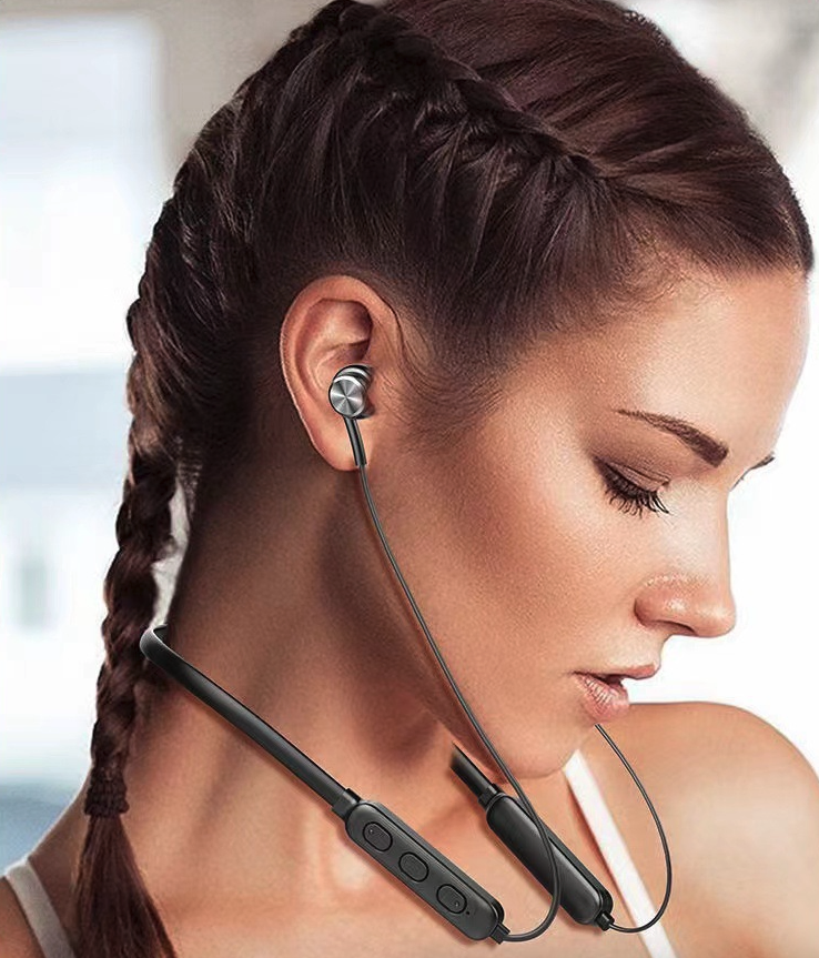 Bluetooth 5.0 Magnetic Neckband Sports Earbuds, IPX7