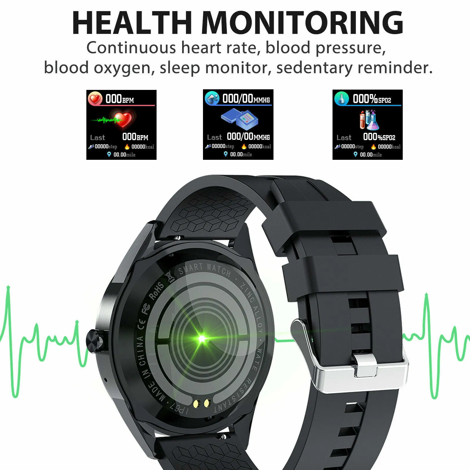 IP68 Bluetooth Smartwatch with Heart Rate Activity Sleep Tracking and Calling