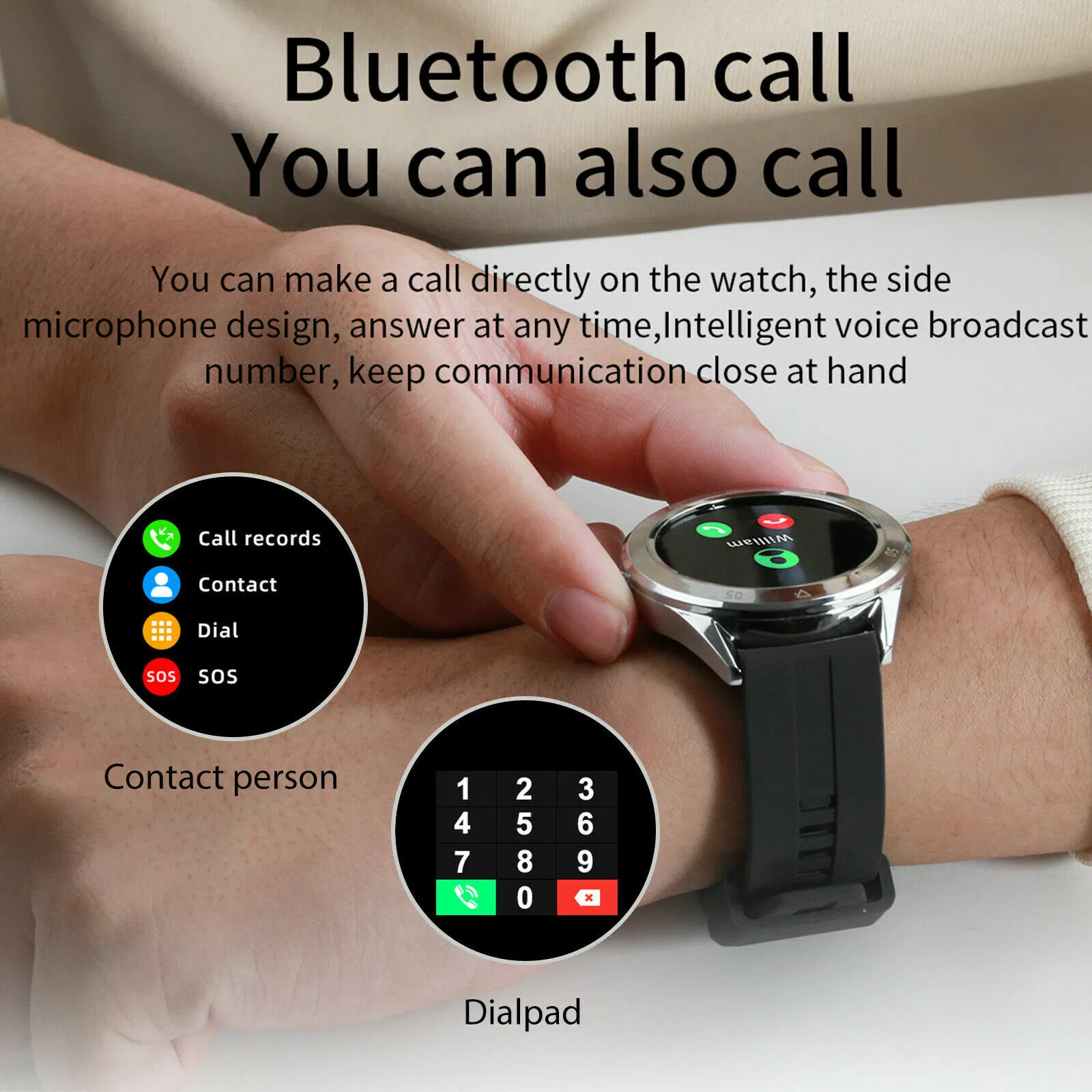 IP68 Bluetooth Smartwatch with Heart Rate Activity Sleep Tracking and Calling