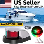 12V Red Green LED Bow Navigation Light for Boats and Pontoons, IP67