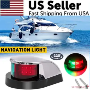 waterproof boat navigation light led bow marine front pontoon lamp red green 12v 6